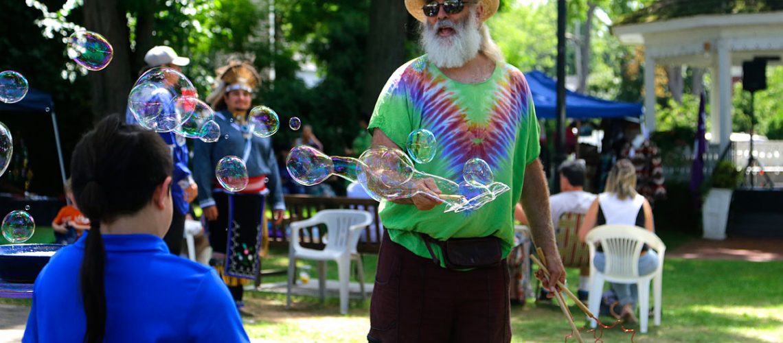 Artist Blowing Bubbles