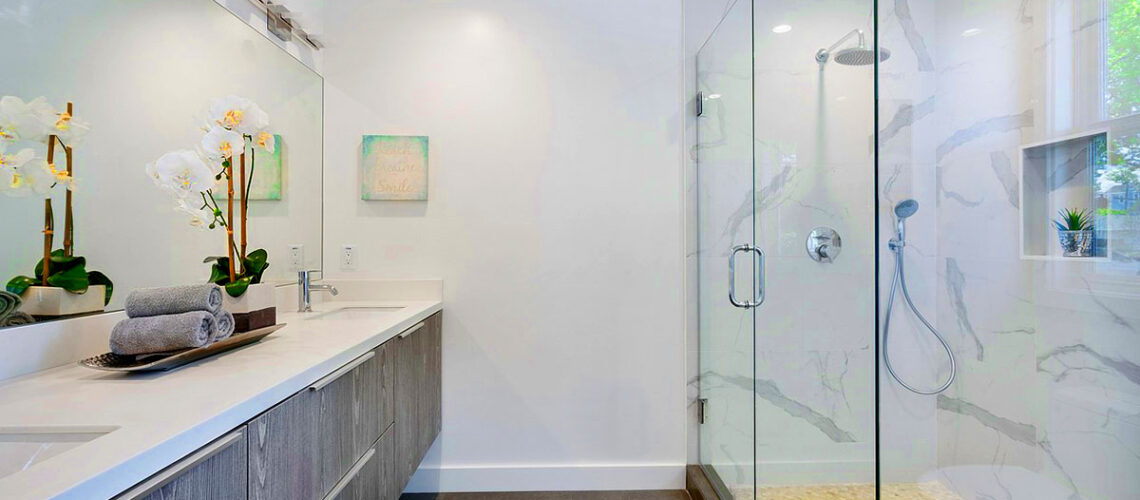 modern bathroom with exhaust fan