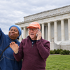 Arrival at the Lincoln Memorial